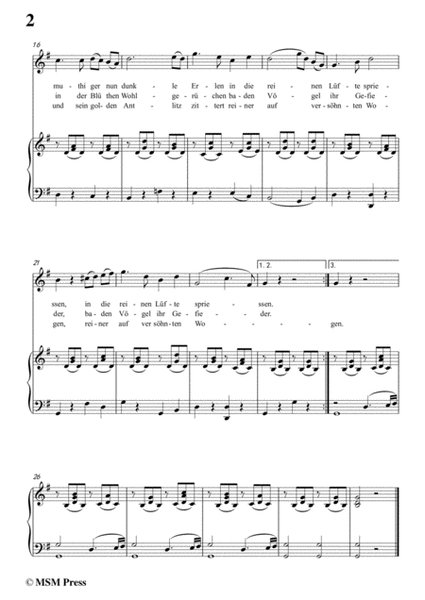 Schubert-Nach einem Gewitter in G Major,for voice and piano image number null