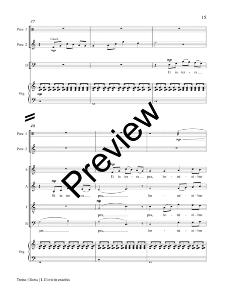 Gloria (Full Score for Organ, Brass, Percussion) Choir scores gallery preview page 18