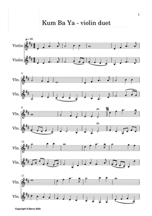 Kum Ba Yah (Easy Violin Duet)