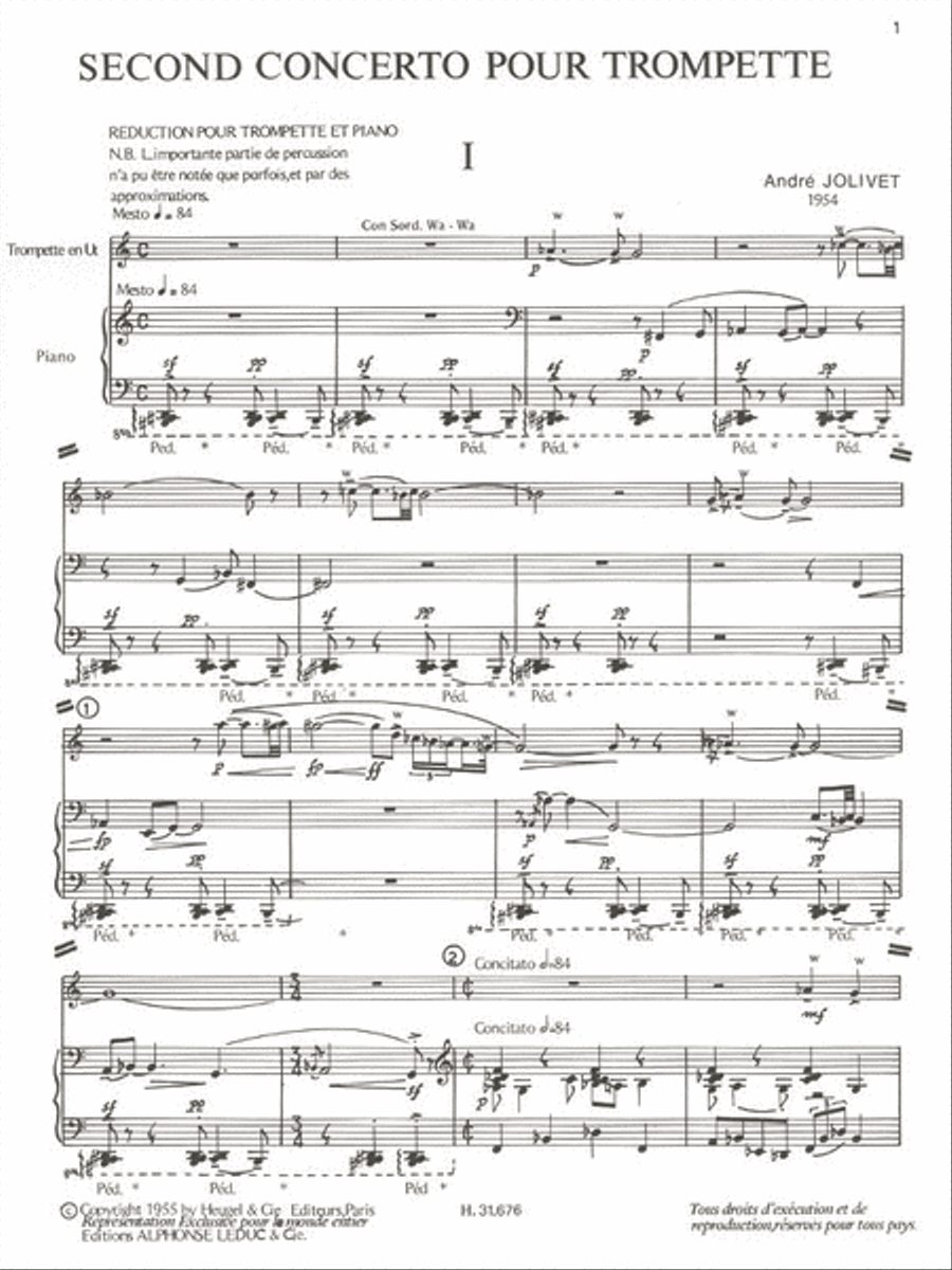 Iie Concerto Pour Trompette Pour Trompette Et Piano Trumpet Solo scores gallery preview page 2