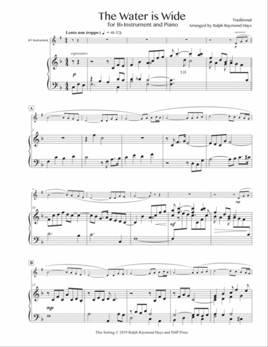 The Water is Wide (for Bb Instrument and Piano) Piano scores gallery preview page 2