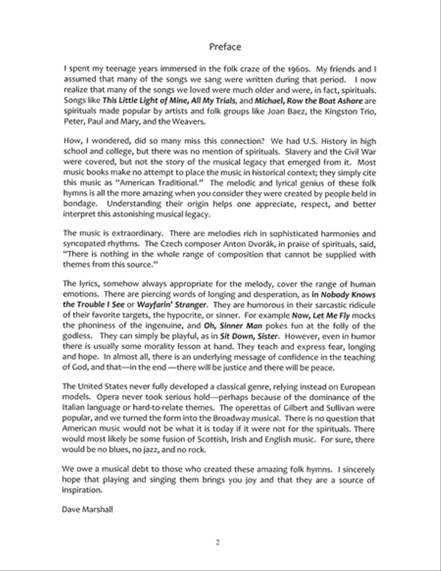 The Spirituals Their Story, Their Song Guitar Solos & Songbook Fingerpicking Guitar scores gallery preview page 9