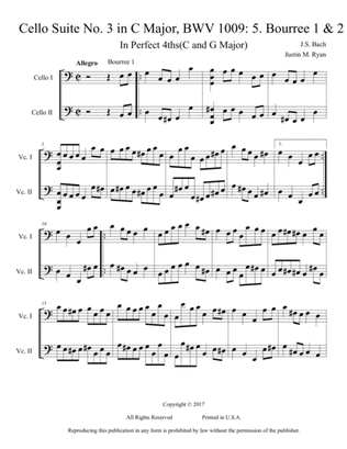 Cello Suite No. 3, BWV 1009: 5. Bourree 1 & 2