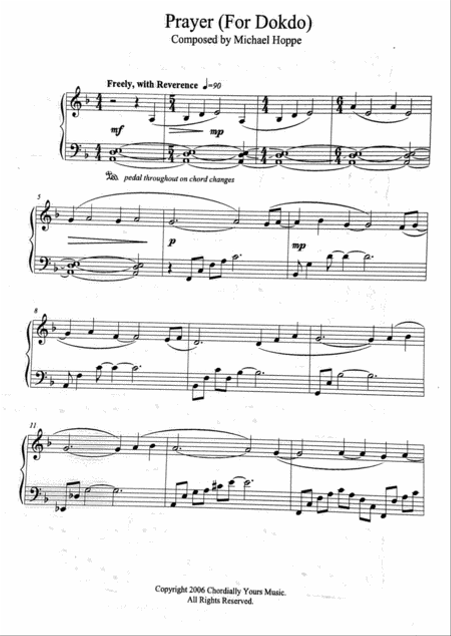 Prayer (for Dokdo) Prayer (for Dokdo) Piano Solo scores gallery preview page 1