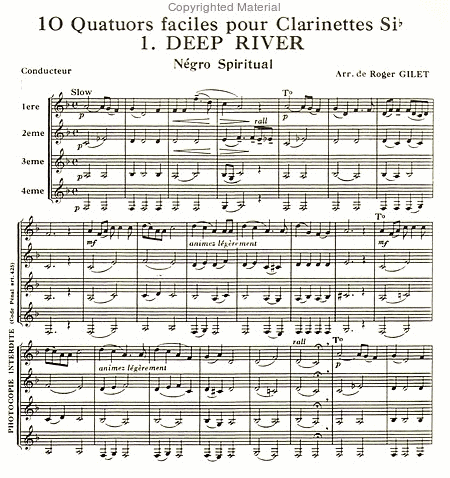 Dix quatuors faciles pour clarinettes sib