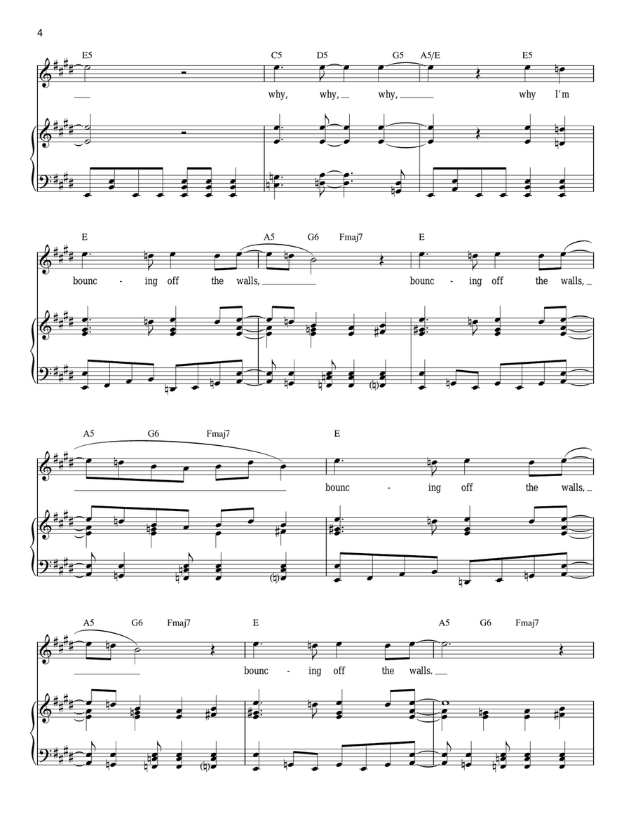 Bouncing Off The Walls Bouncing Off The Walls Piano, Vocal scores gallery preview page 4