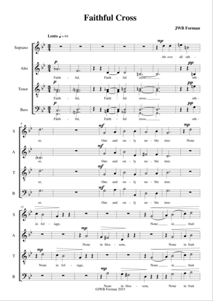 Faithful Cross 4-Part scores gallery preview page 1