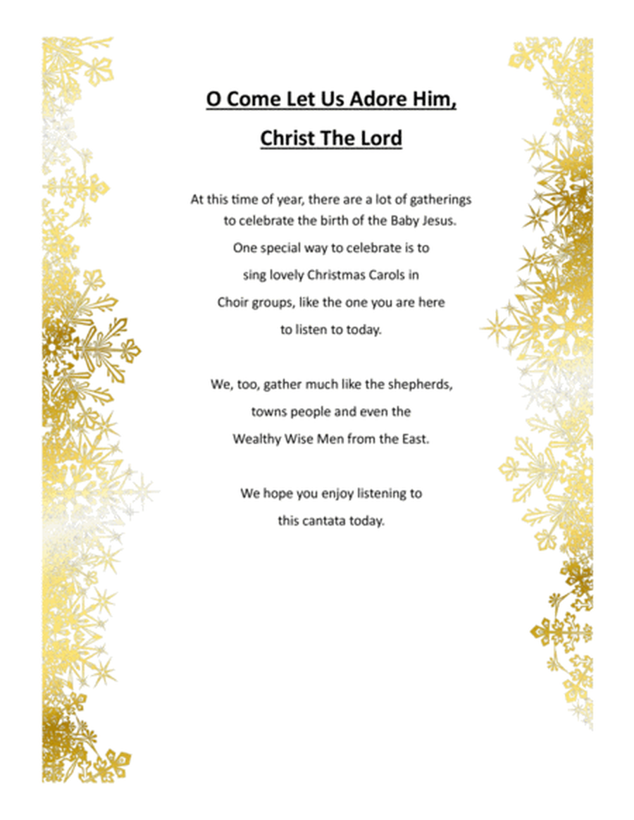 O Come Let Us Adore Him Christmas Cantata - SATB optional instruments and Piano - parts included image number null