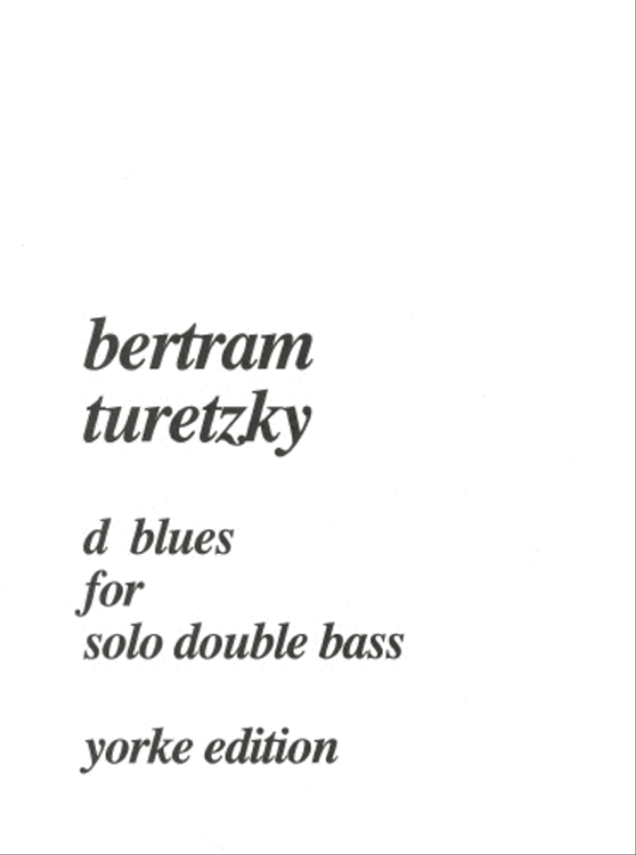 D Blues For Solo Double Bass Double Bass scores gallery preview page 1