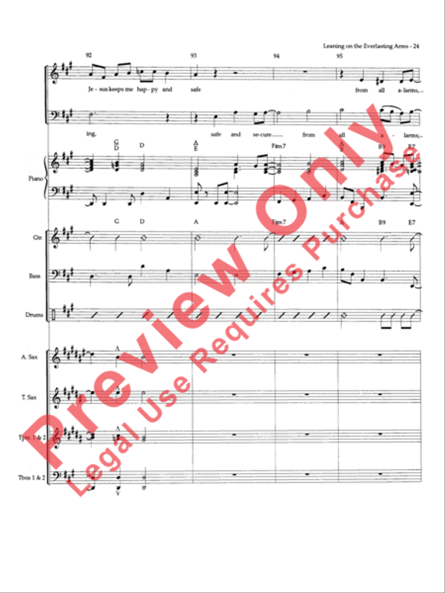 Leaning on the Everlasting Arms Choir scores gallery preview page 25