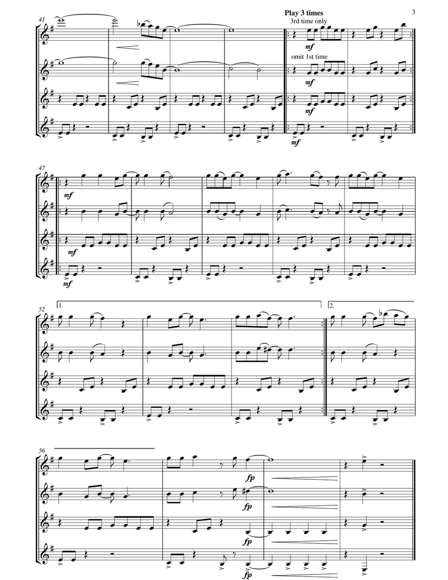 Sweet Dreams (are Made Of This) Sweet Dreams (are Made Of This) Clarinet Quartet scores gallery preview page 3