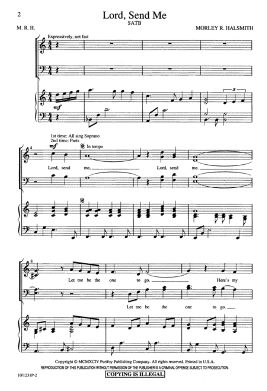 Lord, Send Me 4-Part scores gallery preview page 2