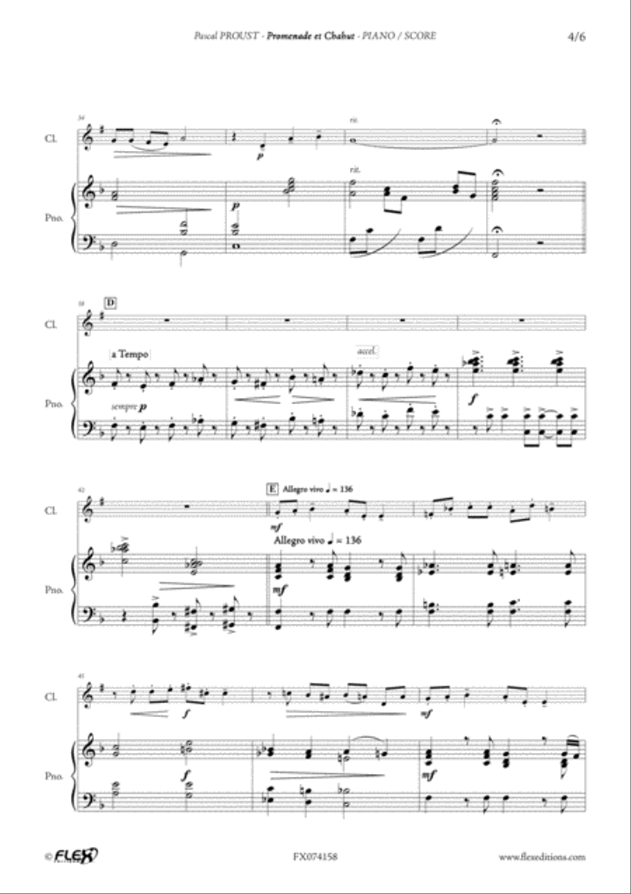 Promenade et Chahut B-Flat Clarinet scores gallery preview page 5