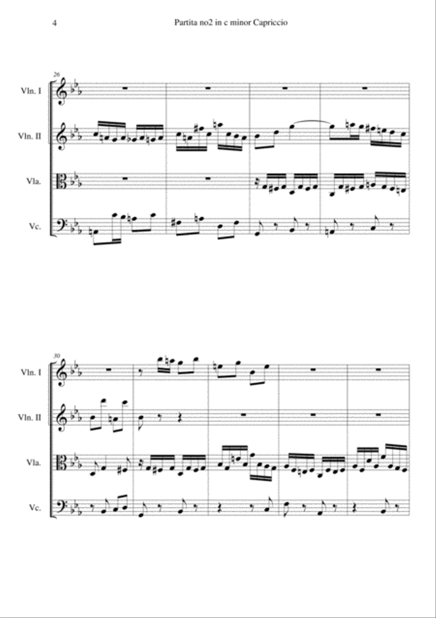 Capriccio from Partita No.2 in C minor, BWV 826 Cello scores gallery preview page 4