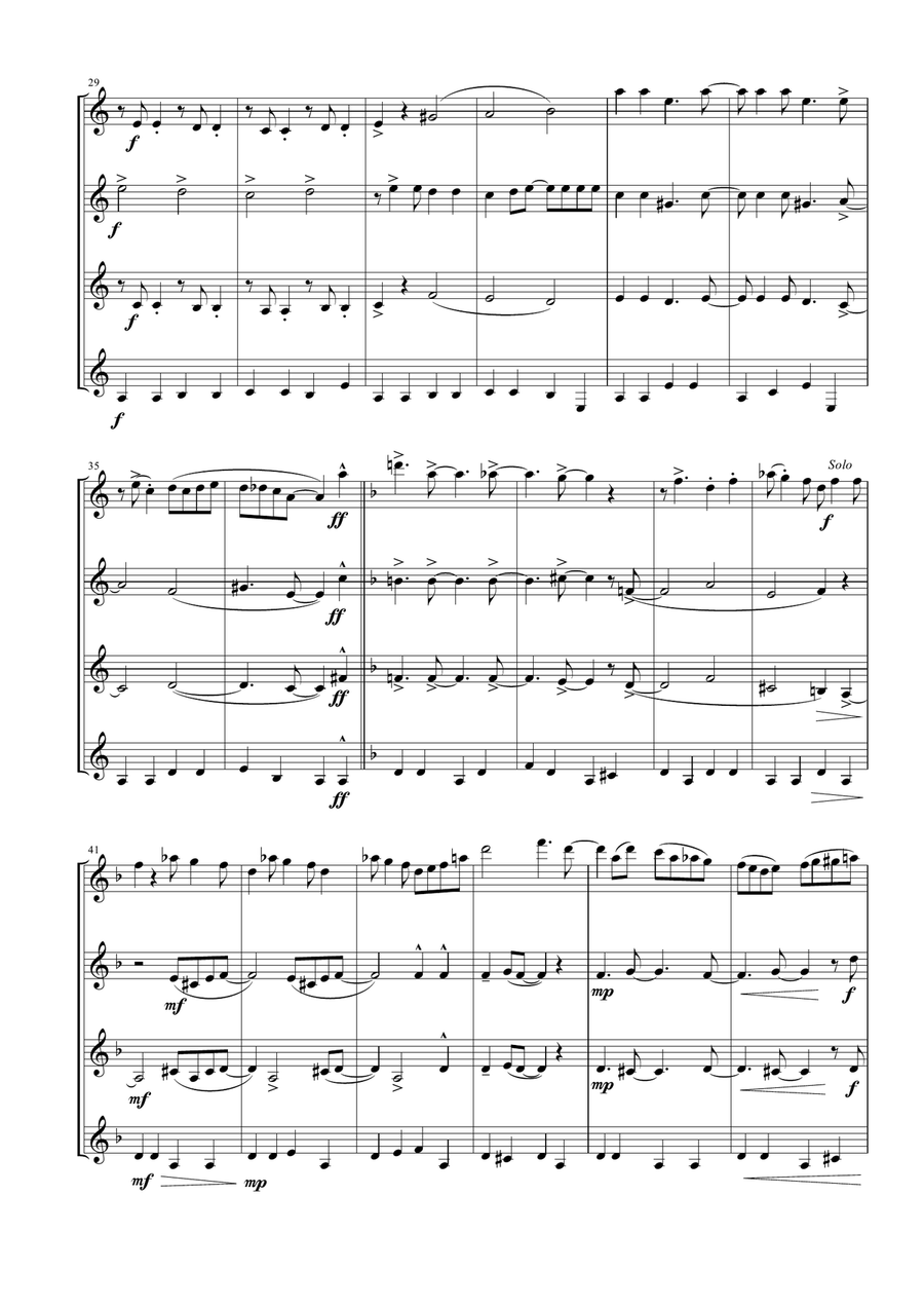 Sing, Sing, Sing Sing, Sing, Sing Woodwind Quartet scores gallery preview page 3
