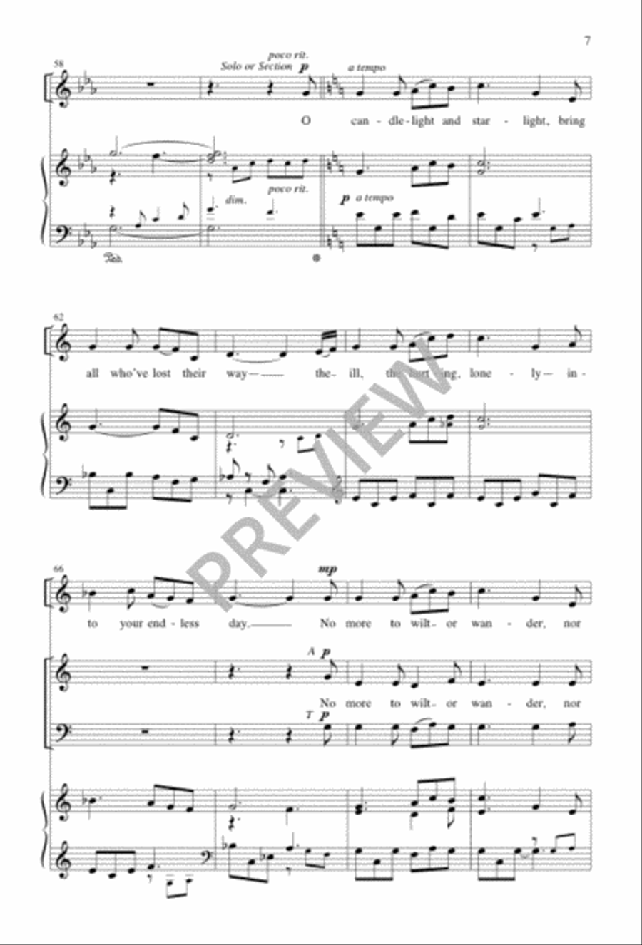 By Star and Candlelight 4-Part scores gallery preview page 7