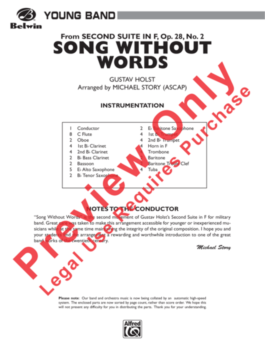 Song Without Words Song Without Words Concert Band scores gallery preview page 2