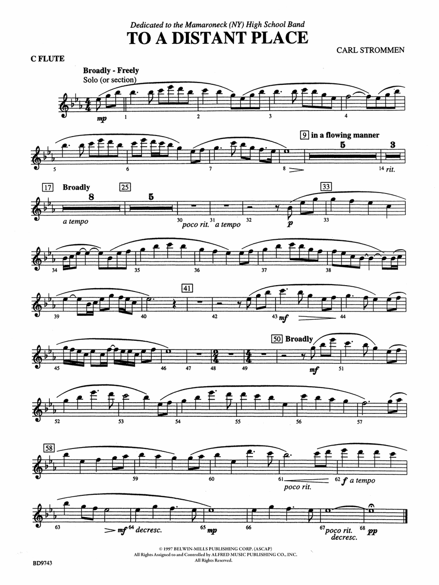 To a Distant Place: Flute
