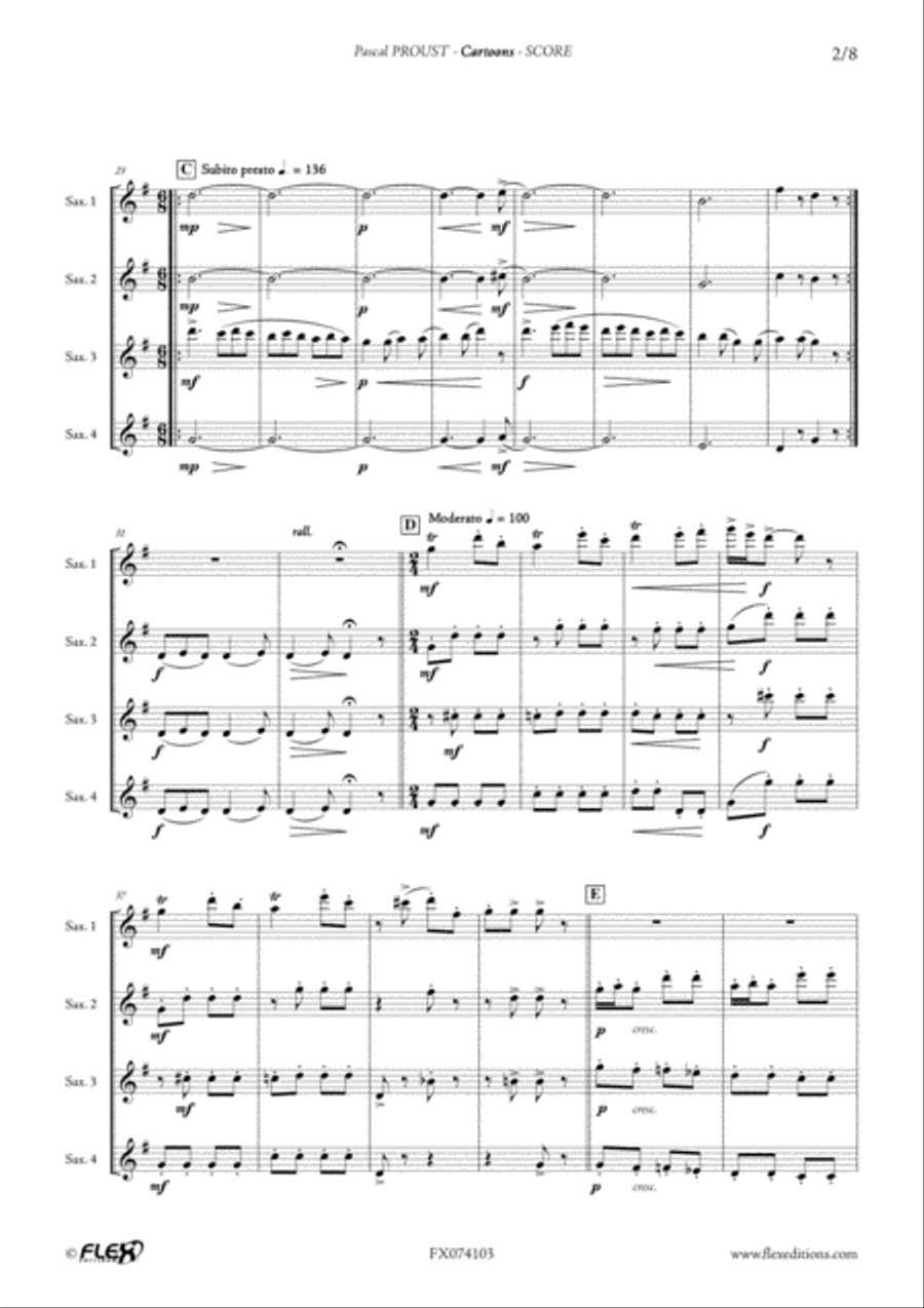 Cartoons Alto Saxophone scores gallery preview page 4