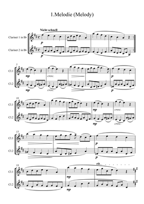 Schumann: Album für die Jugend (Album for the Young) (Op.68)(Set 1) 1,2,3,5,6,7,8,) clarinet duet