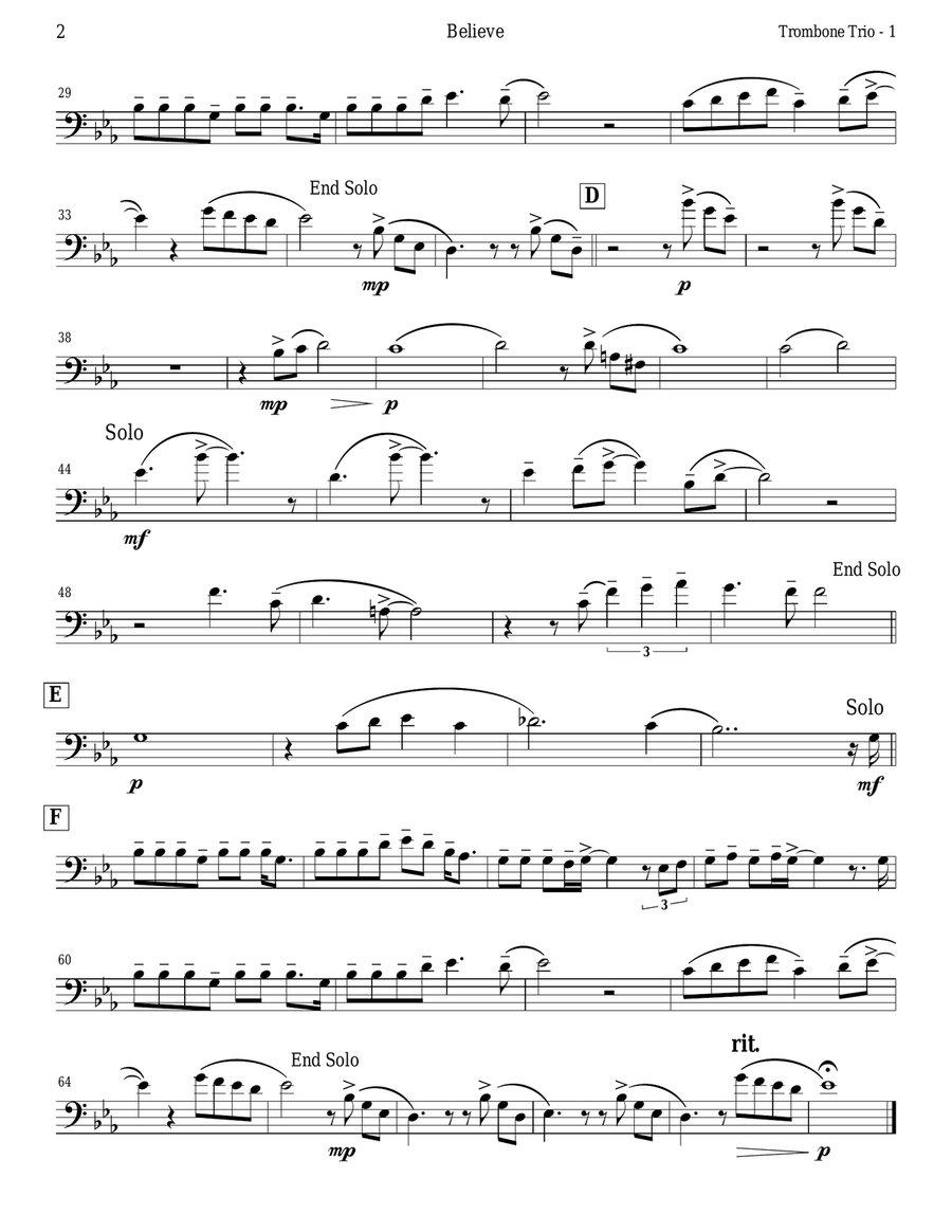 Believe Brass Trio scores gallery preview page 6