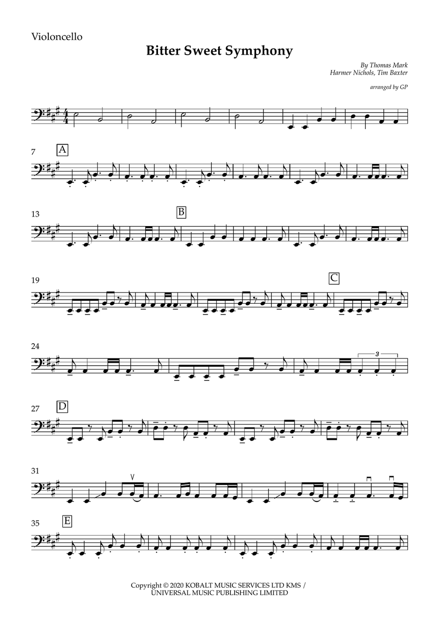 Bittersweet Symphony String Duet scores gallery preview page 4