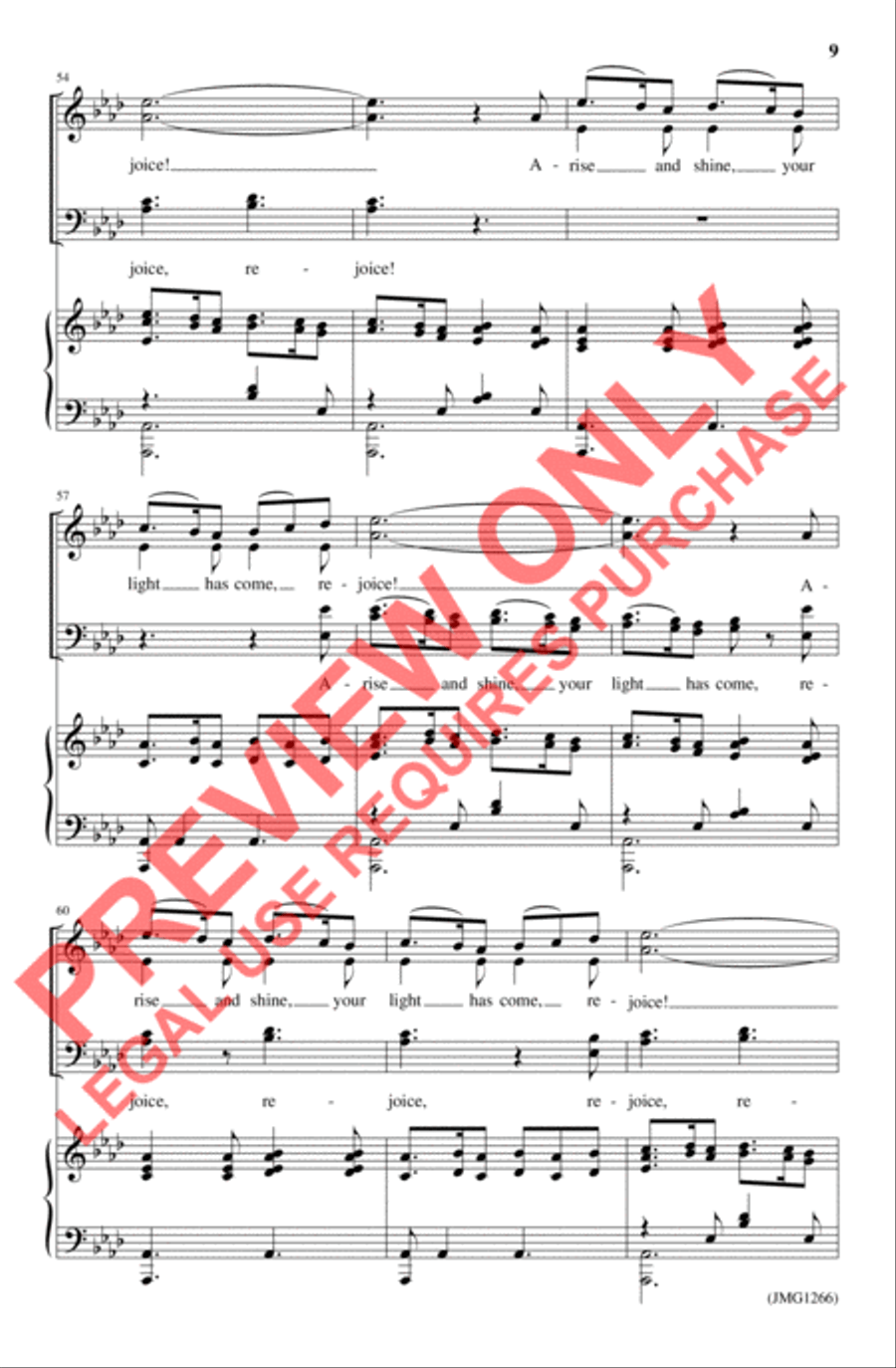 Rejoice! Your Light Has Come 4-Part scores gallery preview page 8