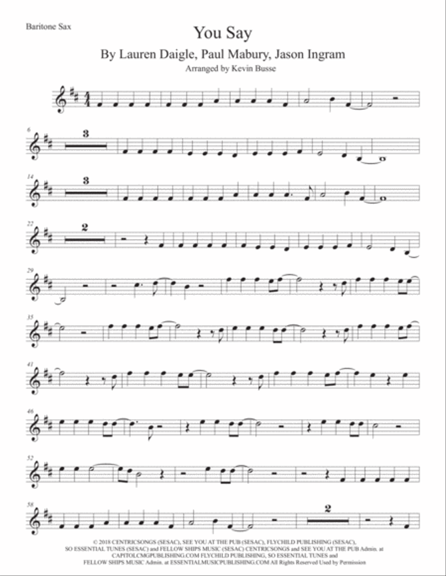 You Say Baritone Saxophone scores gallery preview page 1