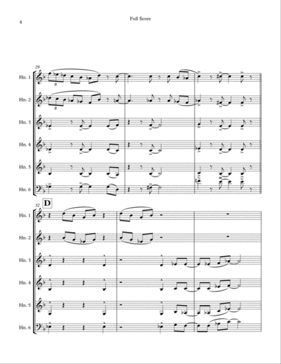 Jazz Suite for French Horn Sextet Brass Ensemble scores gallery preview page 4