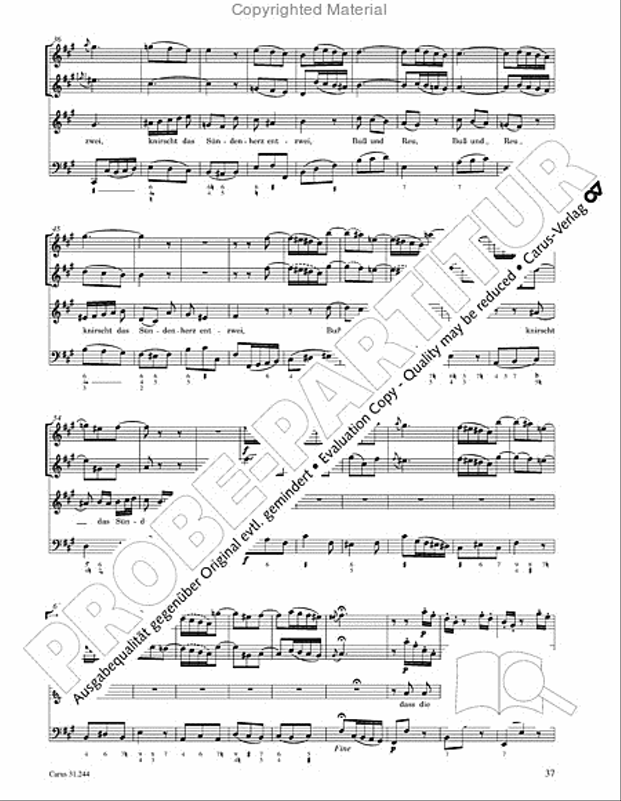 St. Matthew Passion (Matthaus-Passion) 4-Part scores gallery preview page 39
