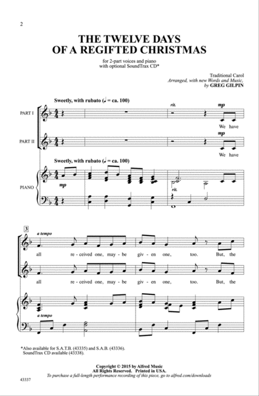 The Twelve Days of a Regifted Christmas Choir scores gallery preview page 1