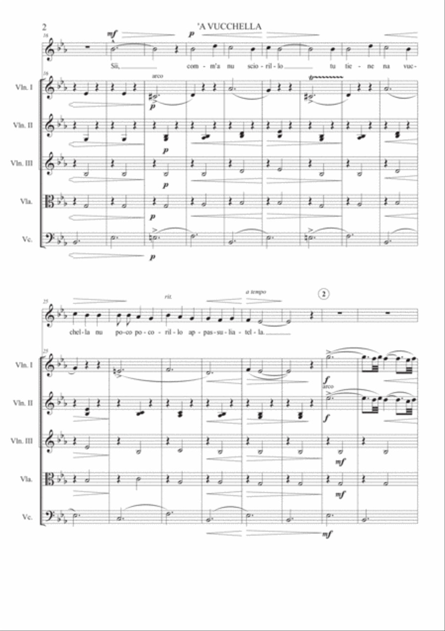 Tosti - 'A Vucchella - Full Score String Quartet scores gallery preview page 2