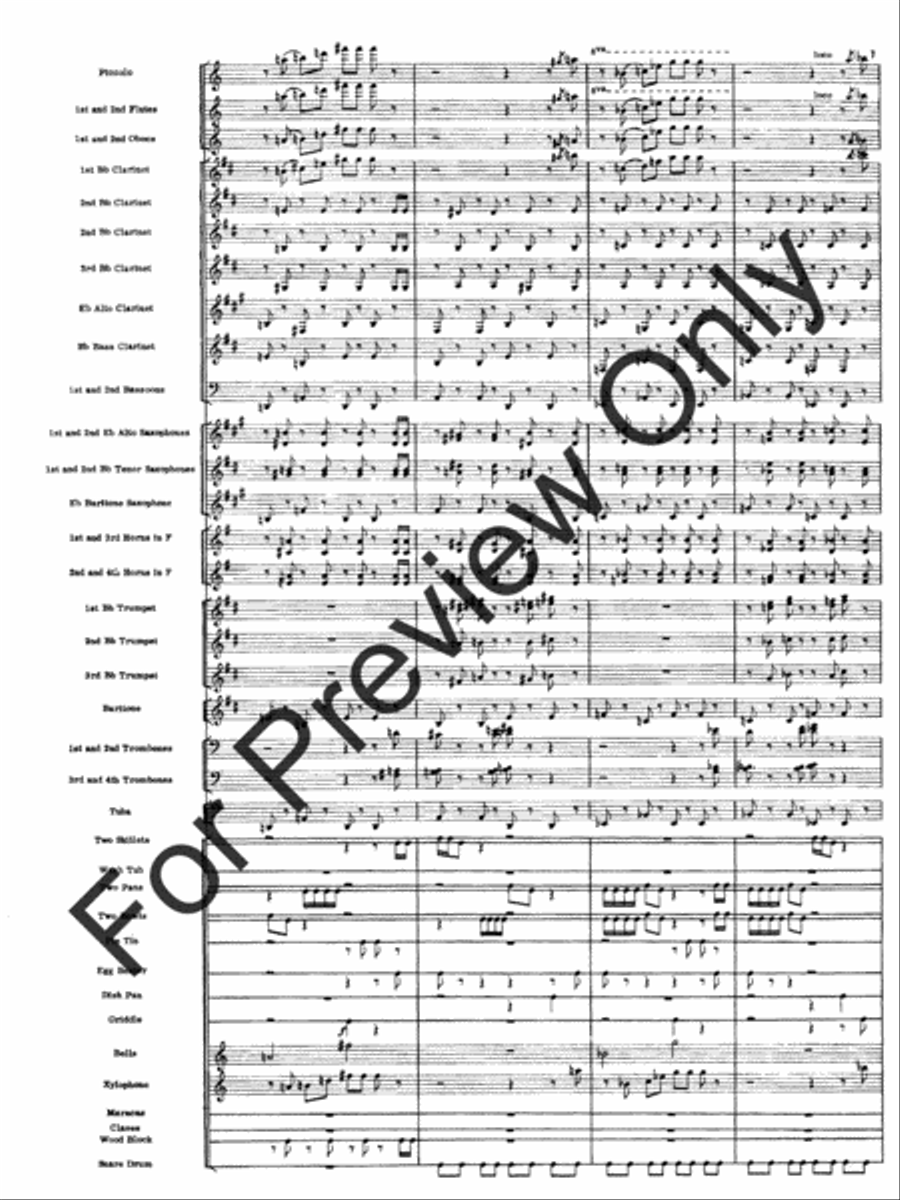 Variations On A Kitchen Sink Concert Band scores gallery preview page 10