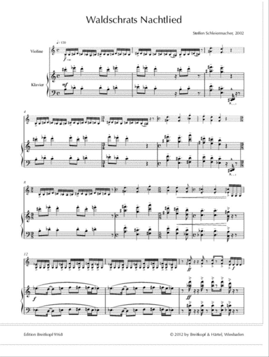 Waldschrats Nachtlied Waldschrats Nachtlied Violin Solo scores gallery preview page 2