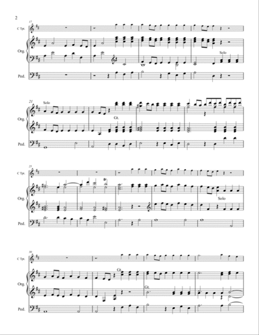 Hornpipe (Allegro Maestoso) from the Water Music Suite - One Trumpet and Organ Brass Duet scores gallery preview page 3