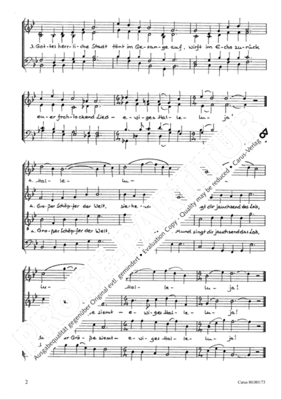 Halleluja hebt an, hallendes Gotteslob 4-Part scores gallery preview page 3
