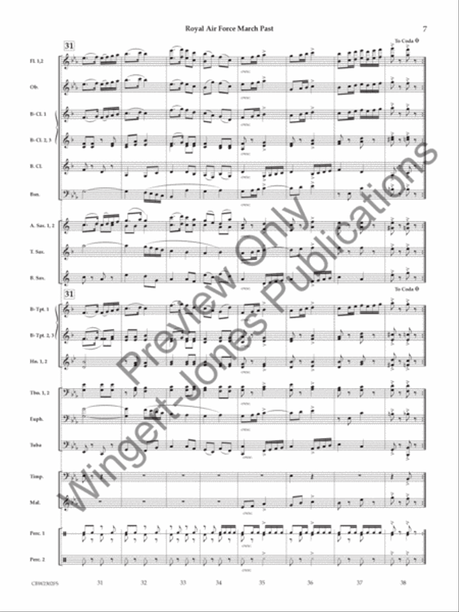 Royal Air Force March Past (Score) Concert Band scores gallery preview page 8