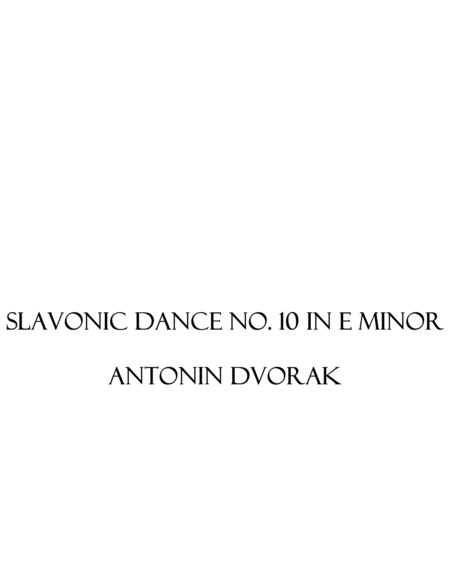 Slavonic dance No 10 in e minor - trio image number null