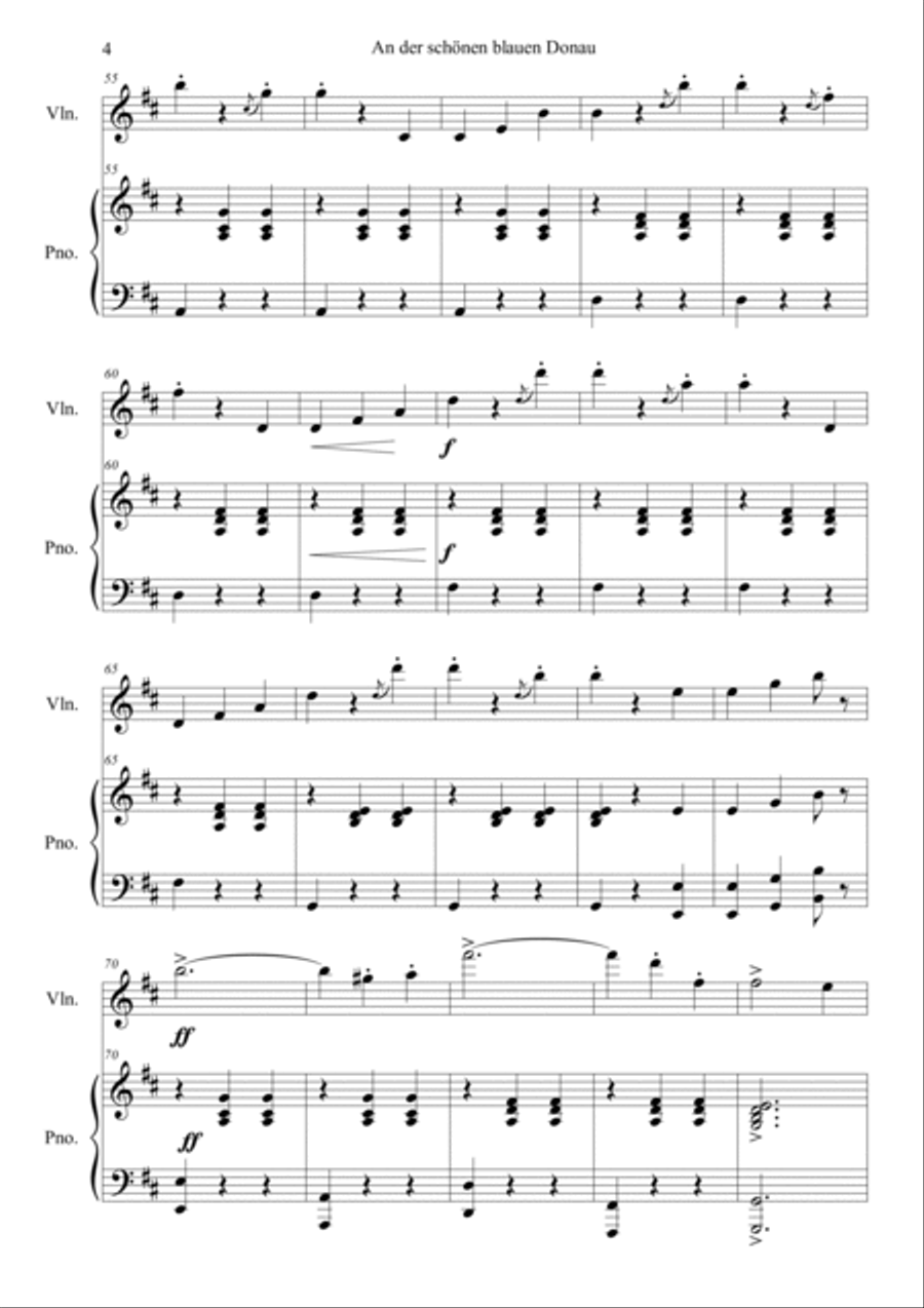 An der Schonen Blauen Donau, Op. 314 Violin Solo scores gallery preview page 4