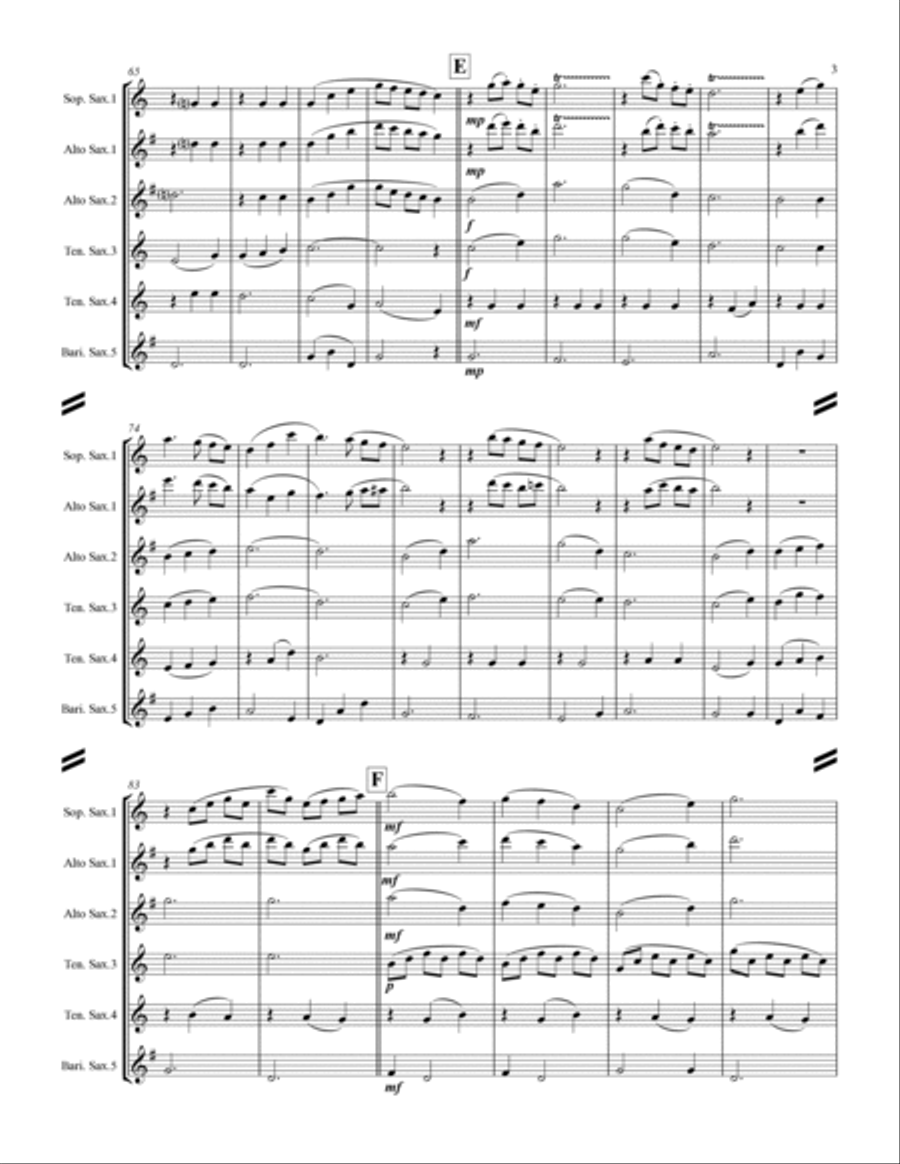 Edelweiss Saxophone Quintet scores gallery preview page 4