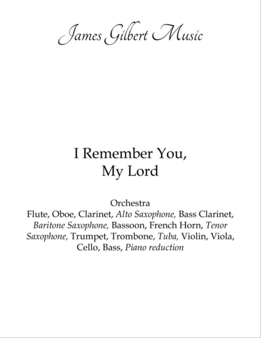 I Remember You, My Lord Full Orchestra scores gallery preview page 1