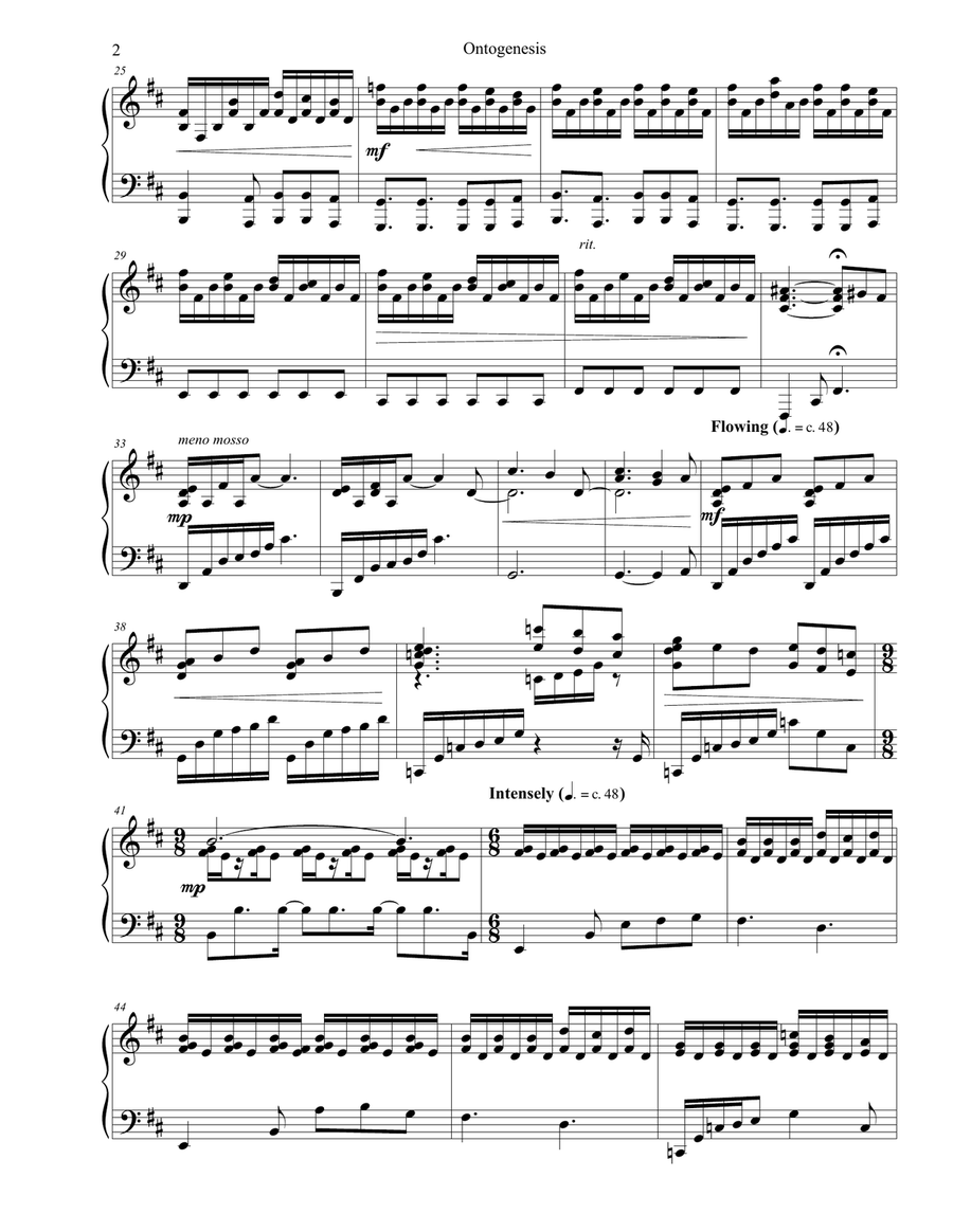 Ontogenesis (piano solo) by Sarah Jaysmith Piano Solo scores gallery preview page 2