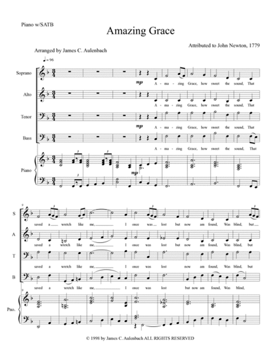 Amazing Grace SATB image number null