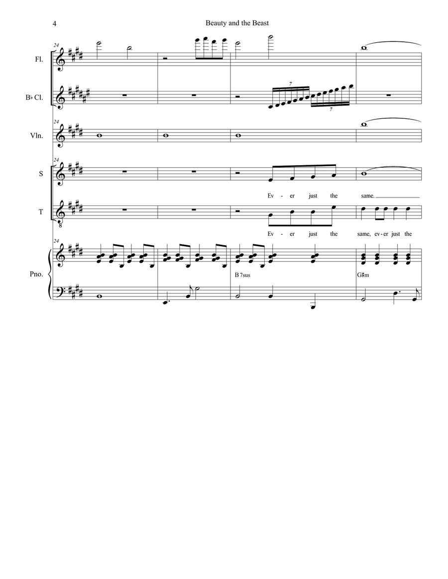 Beauty And The Beast Tenor Voice scores gallery preview page 4