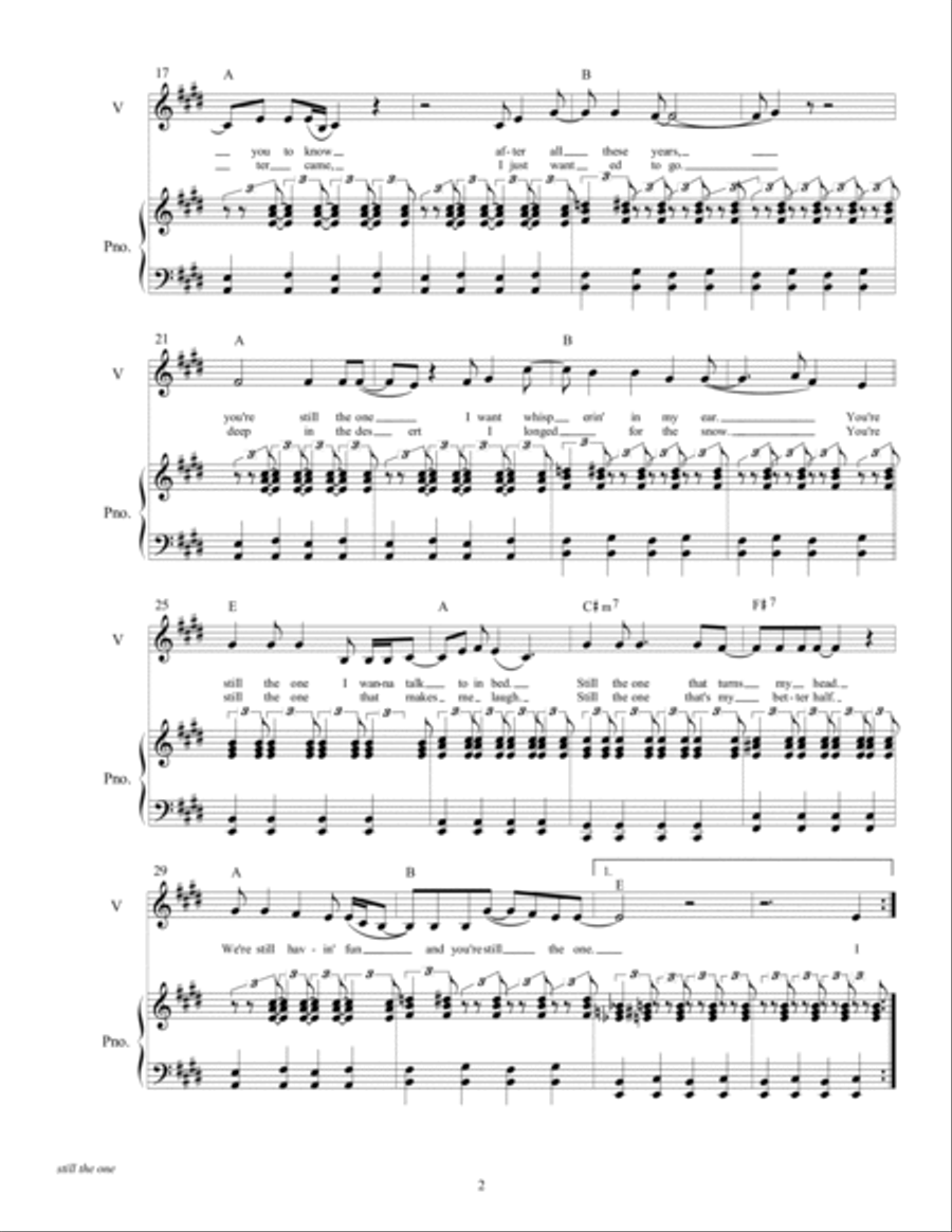 Still The One Voice scores gallery preview page 4