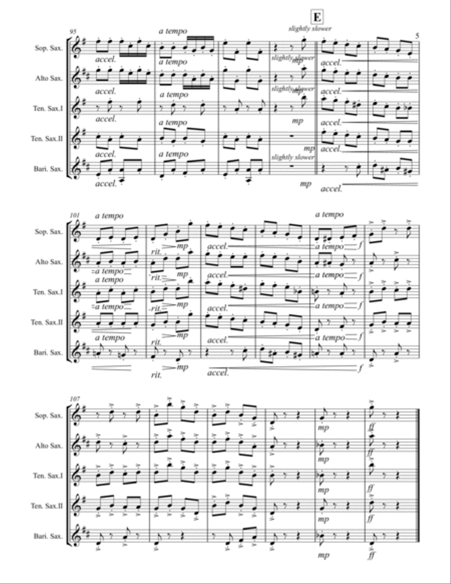 Strauss II – Pizzicato Polka (for Saxophone Quintet SATTB) Saxophone Quintet scores gallery preview page 6
