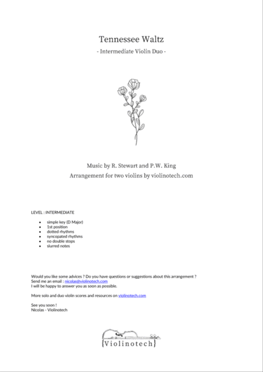 Tennessee Waltz String Duet scores gallery preview page 2