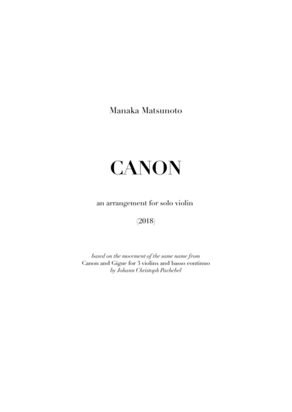 Pachelbel's Canon (arr. for solo violin)