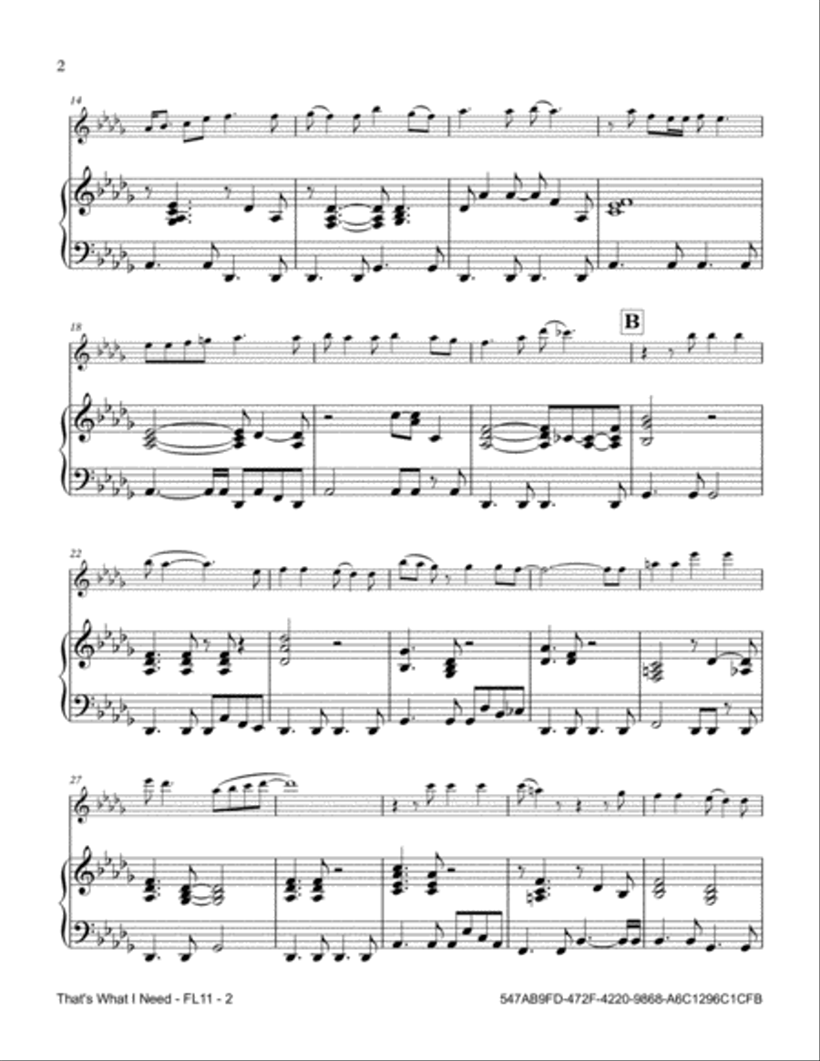 That's What I Need Flute Solo scores gallery preview page 2