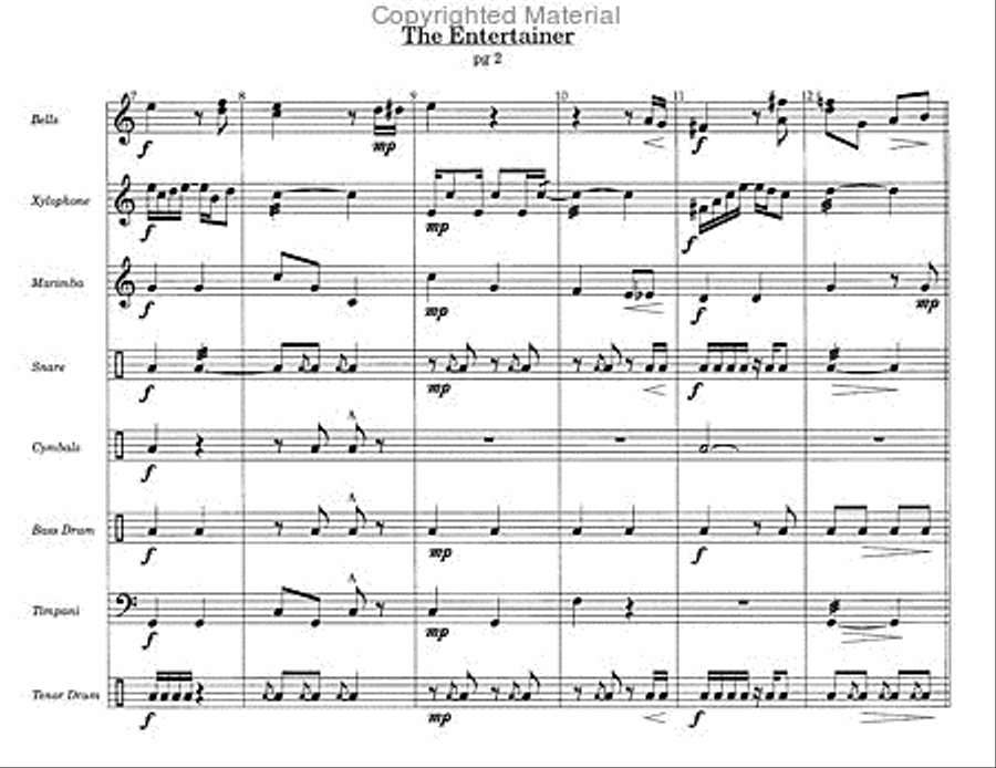 Entertainer, The Percussion Ensemble scores gallery preview page 3